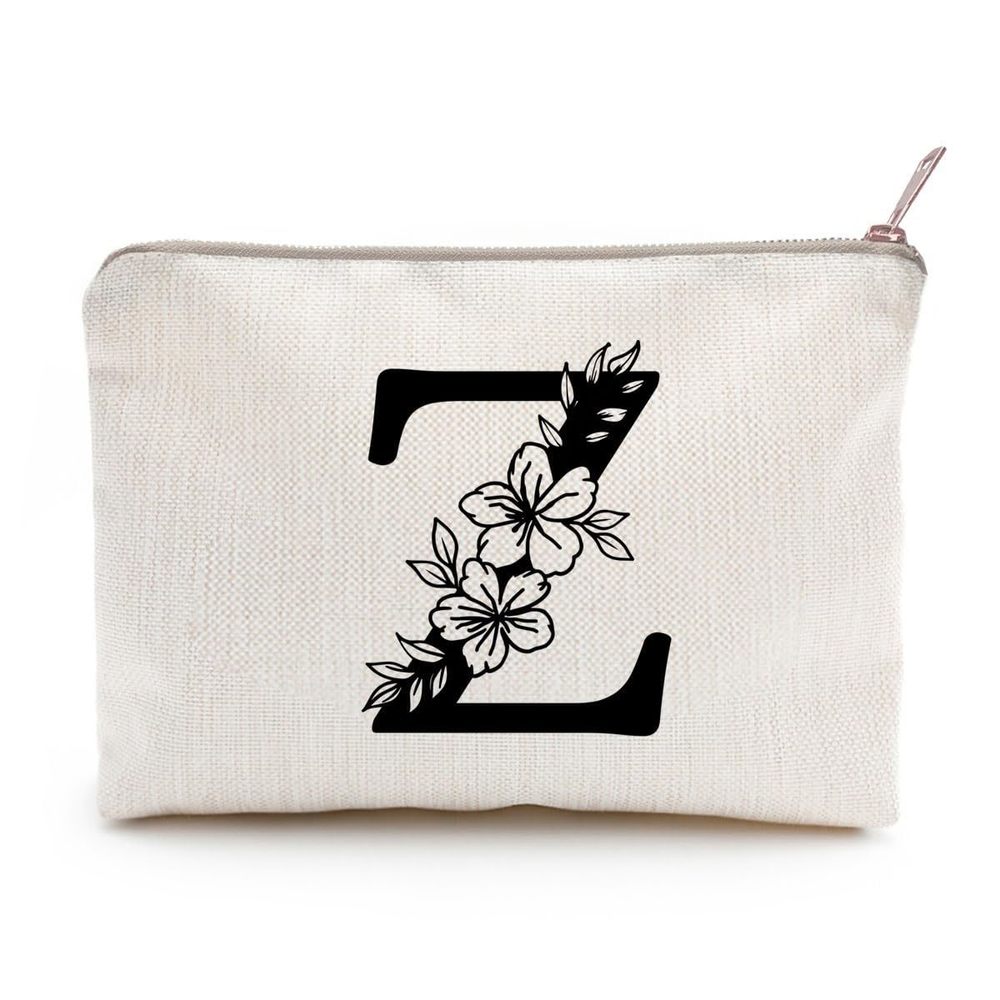 Monogram Toiletry Makeup Bag Personalized Travel Cosmetic Bag Floral Initial🤓